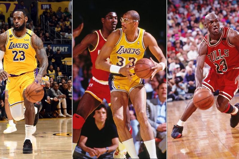 Топ-5 лидеров НБА по количеству набранных очков за все время.